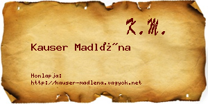 Kauser Madléna névjegykártya